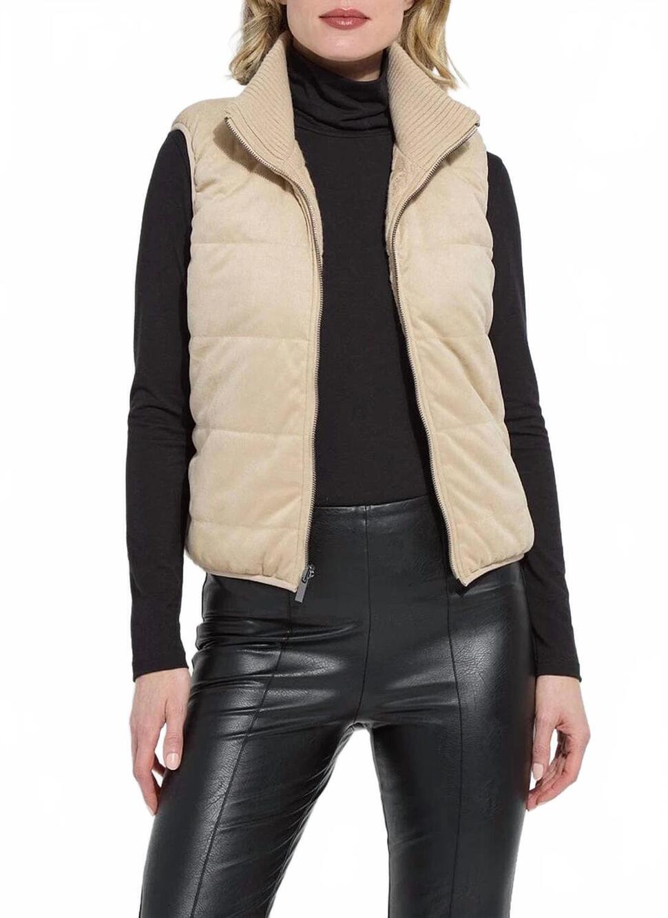NEW LYSSE reversible vest in blond wood